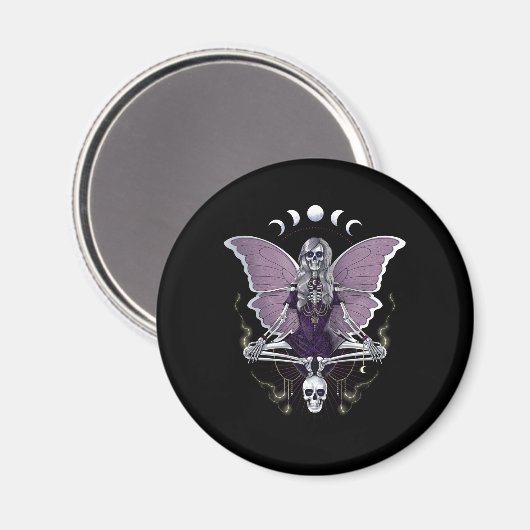 Skeleton Butterfly Goth Magnet (Vorderseite/Rückseite)