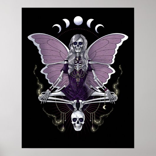 Skeleton Butterfly Goth Poster (Vorne)