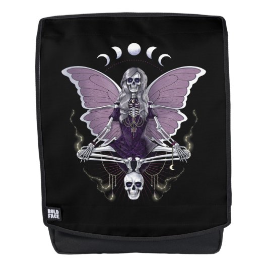 Skeleton Butterfly Goth Rucksack (Vorderseite)