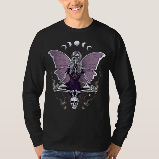 Skeleton Butterfly Goth T-Shirt (Vorderseite)