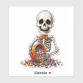 Skeleton Candy Bowl Halloween Aufkleber (Blatt)