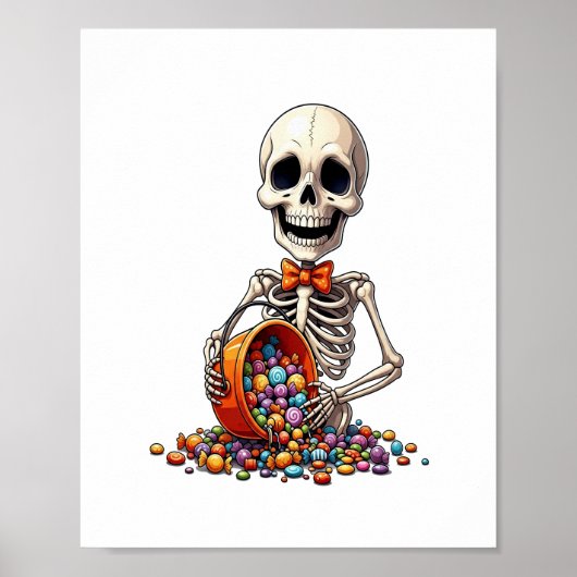 Skeleton Candy Bowl Halloween Poster (Vorne)
