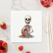 Skeleton Candy Bowl Halloween Serviette (Beispiel)