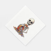 Skeleton Candy Bowl Halloween Serviette (Ecke)
