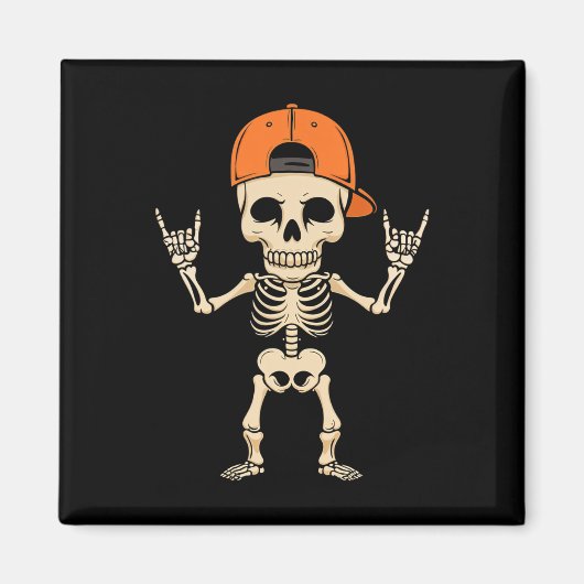 Skeleton Cap Halloween Punk Rock Men Boys Magnet (Vorne)