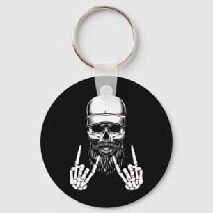 Skeleton Cap Skater Cool Halloween Punk Rock Schlüsselanhänger
