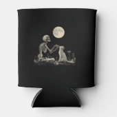 Skeleton Cat Full Moon Mystic Gothic Dark Art Aest Dosenkühler (Vorderseite)