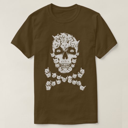 Skeleton Cat Halloween 2021 Funny Gift T-Shirt (Design vorne)