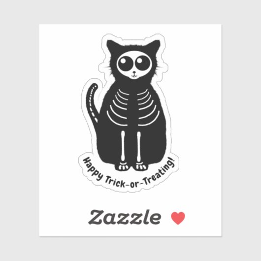 Skeleton Cat Halloween Aufkleber (Blatt)