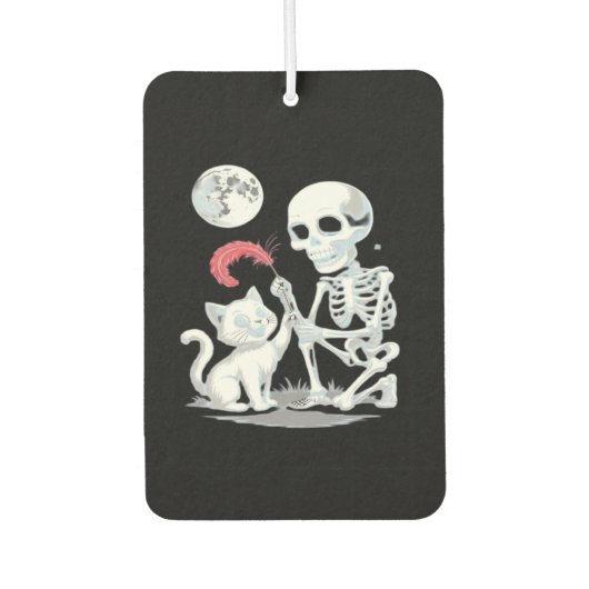Skeleton Cat Halloween Funny Cute Spooky Essential Autolufterfrischer (Vorderseite)