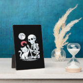 Skeleton Cat Halloween Funny Cute Spooky Essential Fotoplatte (Seite)