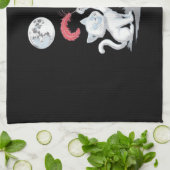 Skeleton Cat Halloween Funny Cute Spooky Essential Geschirrtuch (Gefaltet)