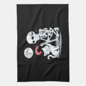 Skeleton Cat Halloween Funny Cute Spooky Essential Geschirrtuch (Vertikal)
