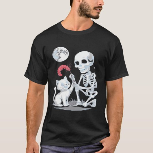 Skeleton Cat Halloween Funny Cute Spooky Essential T-Shirt (Vorderseite)