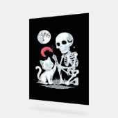 Skeleton Cat Halloween Funny Niedlich Spooky Essen Acrylschild (Winkel)