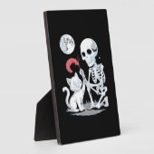 Skeleton Cat Halloween Funny Niedlich Spooky Essen Fotoplatte (Seite)