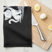 Skeleton Cat Halloween Funny Niedlich Spooky Essen Geschirrtuch (Viertel Falte)