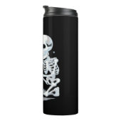 Skeleton Cat Halloween Funny Niedlich Spooky Essen Thermosbecher (Nach rechts gedreht)