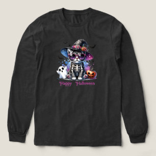 Skeleton Cat-Halloween-Kostüme Tri-Blend Shirt
