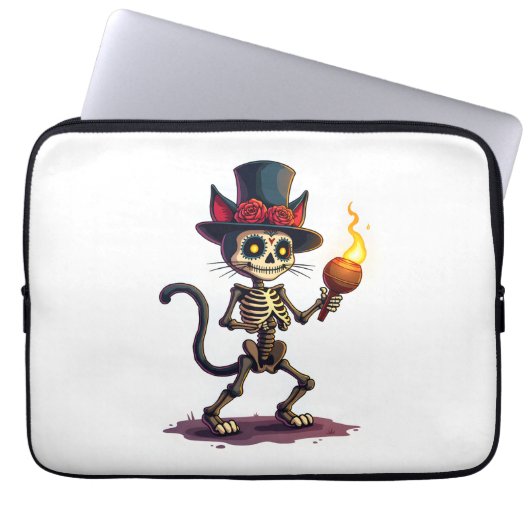 Skeleton Cat Jamboree Laptopschutzhülle (Vorderseite)