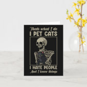 Skeleton Cat Kitten Lover Grumpy Skull Kitty Pet O Karte (Gelbe Blume)