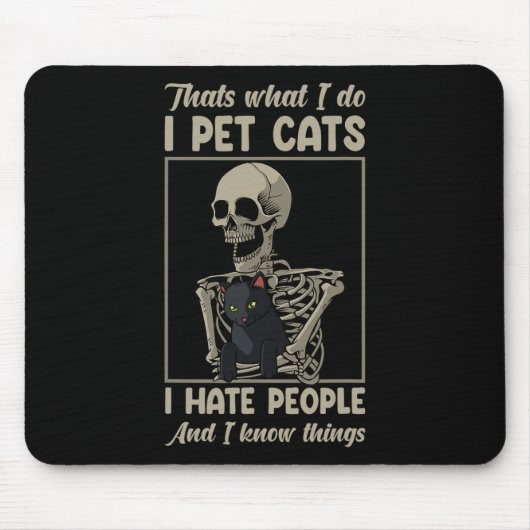 Skeleton Cat Kitten Lover Grumpy Skull Kitty Pet O Mousepad (Vorne)