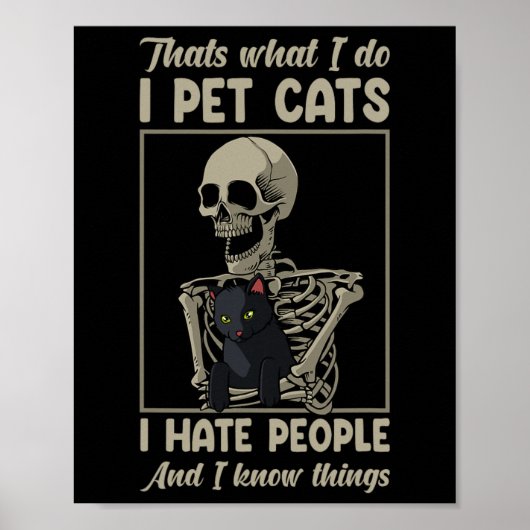 Skeleton Cat Kitten Lover Grumpy Skull Kitty Pet O Poster (Vorne)