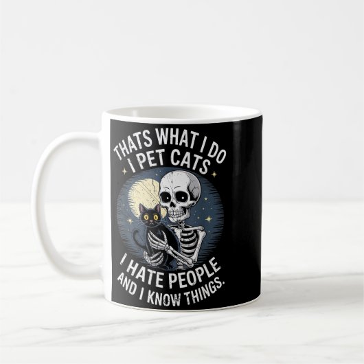 Skeleton Cat Kitten Lover Skull Kitty Pet Owner  Kaffeetasse (Links)