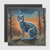 Skeleton Cat Magnetkarte (Vorne/Hinten)