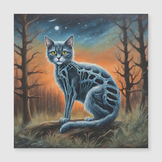 Skeleton Cat Magnetkarte (Vorderseite)