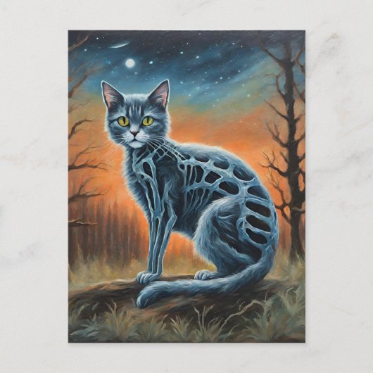 Skeleton Cat Postkarte (Vorderseite)