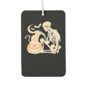 Skeleton Cat Skull kitty Cute Halloween Design Cla Autolufterfrischer (Vorderseite)