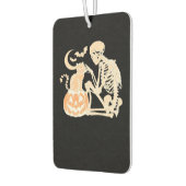 Skeleton Cat Skull kitty Cute Halloween Design Cla Autolufterfrischer (Links)