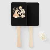 Skeleton Cat Skull kitty Cute Halloween Design Cla Fächer (Vorne und Hinten)