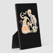 Skeleton Cat Skull kitty Cute Halloween Design Cla Fotoplatte (Seite)