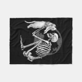 Skeleton Cat Skull Kitty Niedlich Ghost Halloween Fleecedecke (Vorderseite (Horizontal))