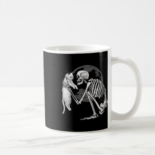 Skeleton Cat Skull Kitty Niedlich Ghost Halloween Kaffeetasse (Rechts)