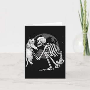Skeleton Cat Skull Kitty Niedlich Ghost Halloween  Karte