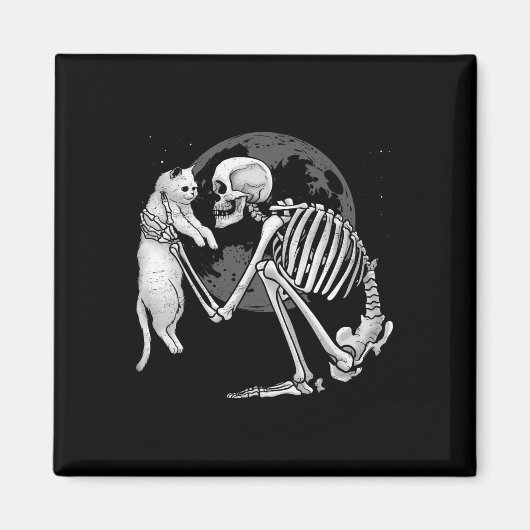Skeleton Cat Skull Kitty Niedlich Ghost Halloween  Magnet (Vorne)