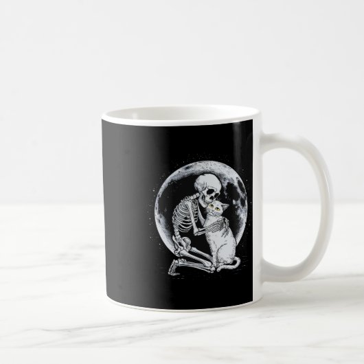 Skeleton Cat Skull Kitty Niedlich Goth Halloween C Kaffeetasse (Rechts)