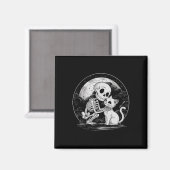 Skeleton Cat Skull Kitty Niedlich Goth Halloween C Magnet (Vorderseite/Rückseite)