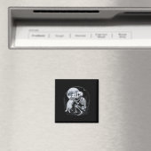 Skeleton Cat Skull Kitty Niedlich Goth Halloween C Magnet (In Situ (Geschirrspüler))