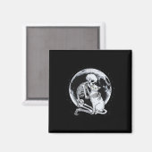 Skeleton Cat Skull Kitty Niedlich Goth Halloween C Magnet (Vorderseite/Rückseite)