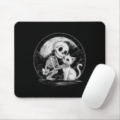 Skeleton Cat Skull Kitty Niedlich Goth Halloween C Mousepad (Mit Mouse)