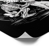 Skeleton Cat Skull Kitty Niedlich Goth Halloween C Poster (Ecke)