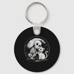 Skeleton Cat Skull Kitty Niedlich Goth Halloween C Schlüsselanhänger