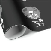 Skeleton Cat Skull Kitty Niedlich Goth Halloween Geschenkpapier (Rolleneckpunkt)
