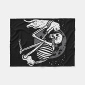 Skeleton Cat Skull Kitty Niedlich Goth Halloween M Fleecedecke (Vorderseite (Horizontal))