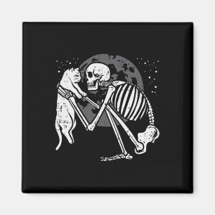 Skeleton Cat Skull Kitty Niedlich Goth Halloween M Magnet