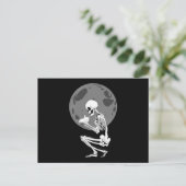 Skeleton Cat Skull Kitty Niedlich Goth Halloween Postkarte (Stehend Vorderseite)
